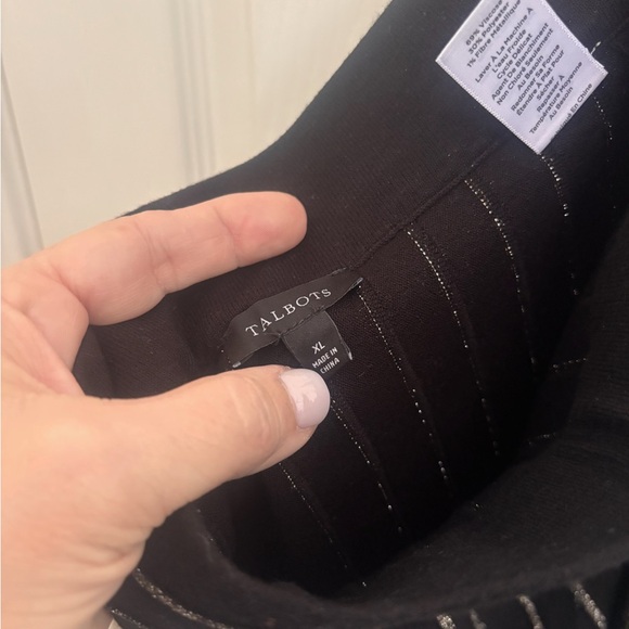 Talbots Black and White Striped Midi Skirt - Picture 4 of 4